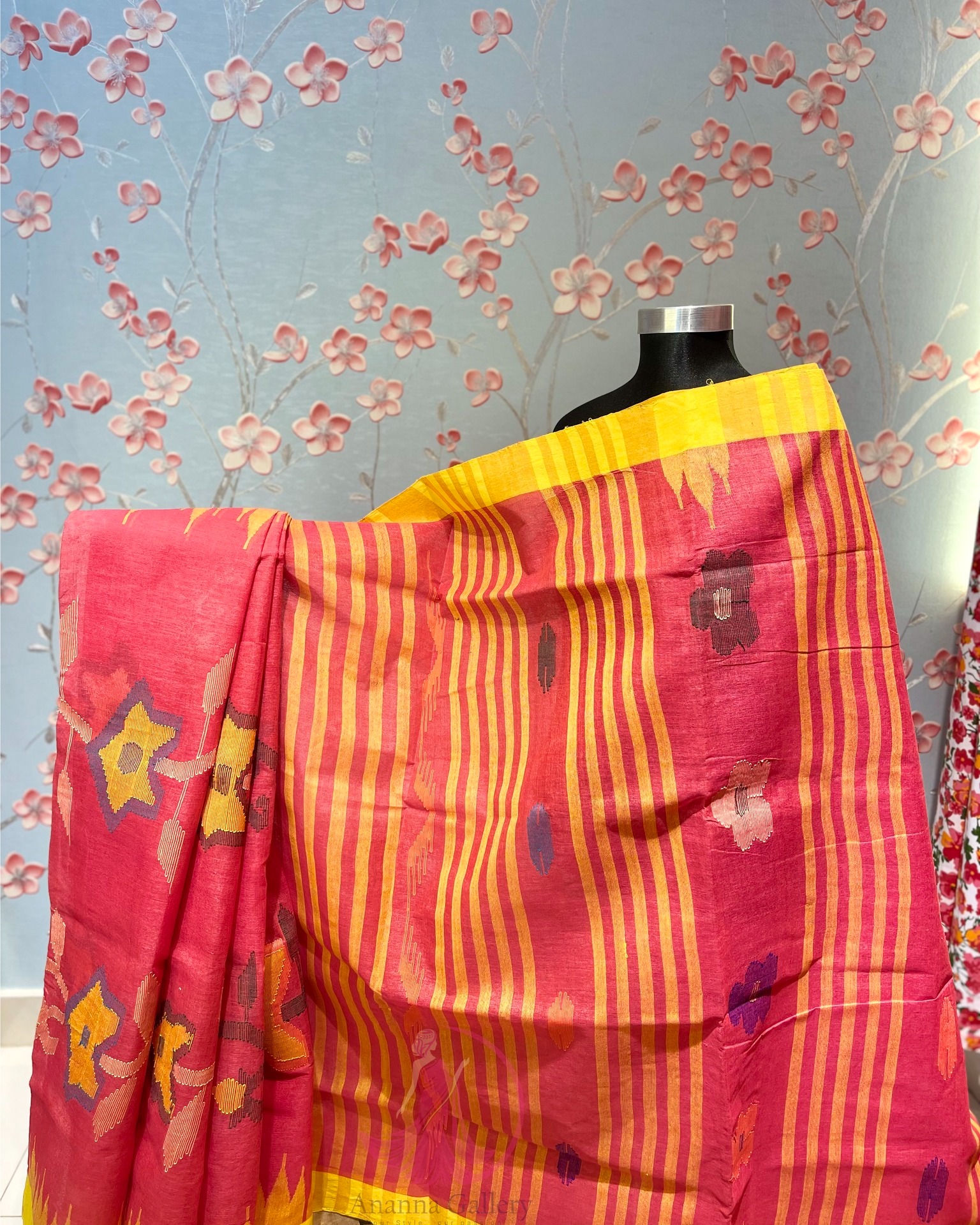 493007924_122156843684527485_5100333409373781906_n Morning-Glory Pink Monipuri Saree - Image 1